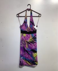 Halter Neck Dress with Abstract Print