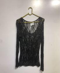 Marks & Spencer Autograph Black Knit Sequin Top