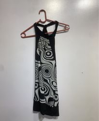 Clockhouse Black and White Swirl Print Halter Neck..