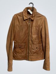Active Wear Brown Leather Jacket