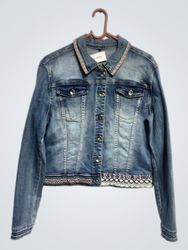 Denim Jacket with Embroidered Back