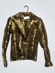 Rinascente Brown and Gold Brocade Jacket