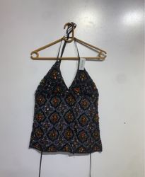 Beaded Halter Top