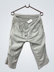 Light Grey Capris with Button Fly