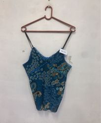 Blue floral print camisole