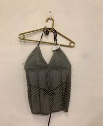 Halter neck top with sequin detailing