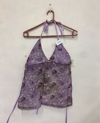 Purple Lace Halter Top