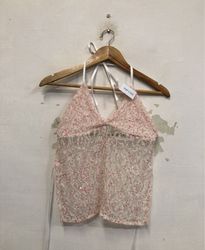 Pink Sequin Halter Top