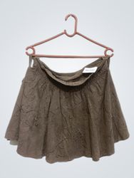 Brown Embroidered Skirt