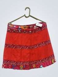 Red Skirt with Floral Pattern