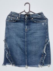 7 For All Mankind Denim Midi Skirt