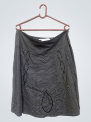 Promod Grey Beaded A-line Skirt