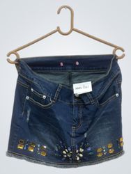 Denim Skirt with Embellishments