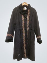 Atmosphere Embroidered Faux Suede Coat