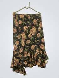 Floral Print Ruffle Skirt