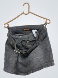 Grauer Denim-Rock