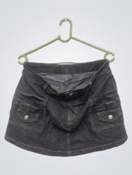 Denim Cargo Mini Skirt