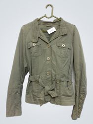Green Belted Jacket with Buttons