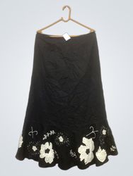 Solar Black Bestickter Midi-Rock