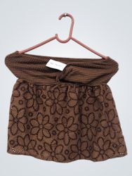 Brown Skirt with Floral Pattern