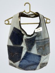 Bolsa em Patchwork de Denim