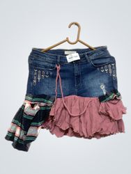 Denimrock mit Patchwork-Details