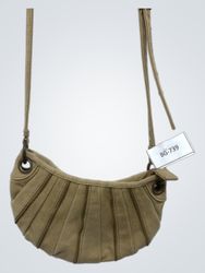 Tan Pleated Shoulder Bag