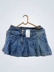 Denim Pleated Skirt