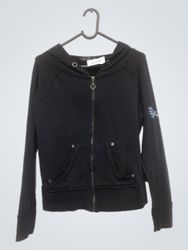 Seven 7 Black Graphic Zip-Up Hoodie