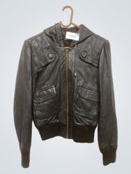 Oasis Women's Brown Leather Hooded Jacket NJ-8859 ..