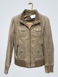 EASY WEAR Leather Bomber Jacket