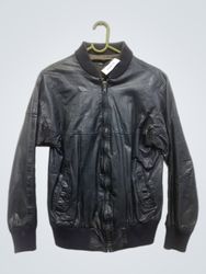 Novo-Milano Creations Black Leather Bomber Jacket