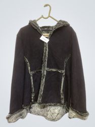 Black Faux Fur Trimmed Hooded Jacket