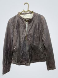 Freaky Nation Brown Leather Jacket