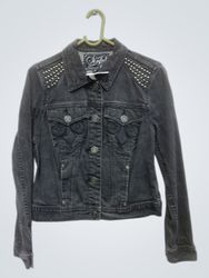 Sinful Trademark Denim Jacket with Angel Wings