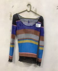 Striped Sheer Long Sleeve Top