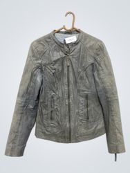 Gray Leather Jacket