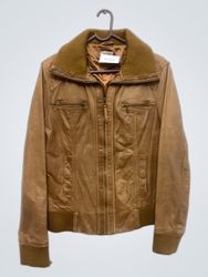 Pimkie Brown Leather Bomber Jacket