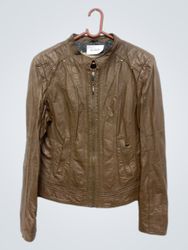 DONNA D Brown Faux Leather Jacket