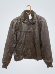 TRAFALUC Outer Shell 100% Leather Jacket