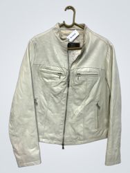 Vera Pelle Cream Leather Jacket