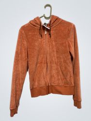 Juicy Couture オレンジ ベロア フーディー