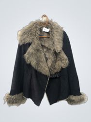 Black Faux Fur Trimmed Jacket