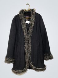 Isen "Designed in Sweden" Faux Fur Trimmed Coat