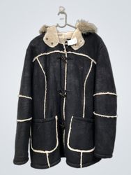 Men's Faux Shearling Lined Hooded Jacket