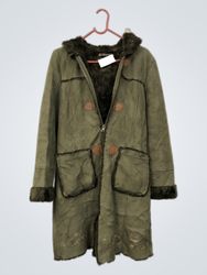 Green Coat with Fur Lining