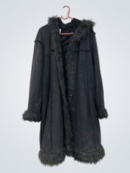 Bonmarche Women's Black Faux Fur Lined Hooded Coat