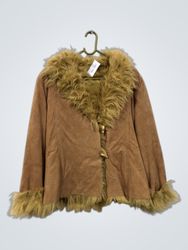 Brown Fur Trimmed Jacket