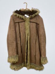 TAMMY Women's Brown Faux Fur Lined Hooded Coat