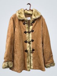 Brown Duffle Coat with Fur Trim